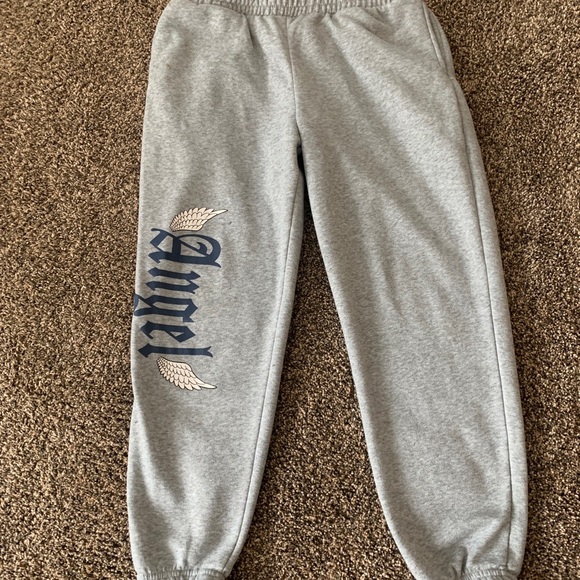Hearts Collective Sweatpants Fleece Angel Wings Graphic Workout Comfy Y2k Size L - Picture 1 of 12